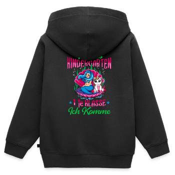 Tschüss Kindergarten Erste Klasse Ich Komme - Kinder Premium Organic Zip Hoodie - Schwarz - Hinten - AI Model Kid Male (0cm)