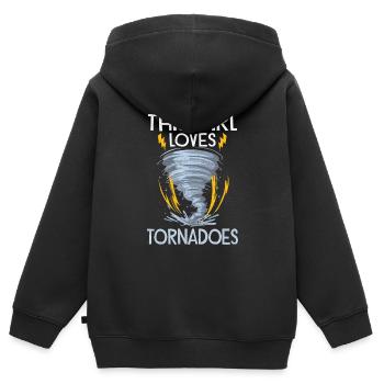 Meteorologie-kindertornado-sturm, Der Sturm-fan - Kids Premium Organic Zip-up Hoodie - black - Back - AI Model Kid Male (0cm)
