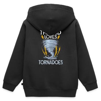 Meteorologie-kindertornado-sturm, Der Sturm-fan - Kids Premium Organic Zip-up Hoodie - black - Back - AI Model Kid Male (0cm)