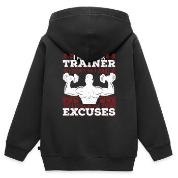 Drôles de muscles plient les fesses d’haltérophilie - Sweat Premium à capuche zippé enfant bio - noir - Dos - AI Model Kid Male (0cm)