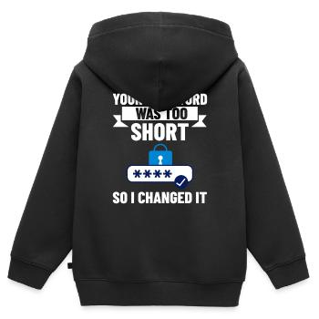 Password Hacker Security Computer Hacking - Kids Premium Organic Zip-up Hoodie - black - Back - AI Model Kid Male (0cm)