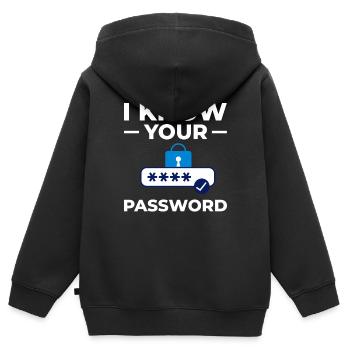 Password Hacker Security Computer Hacking - Kids Premium Organic Zip-up Hoodie - black - Back - AI Model Kid Male (0cm)