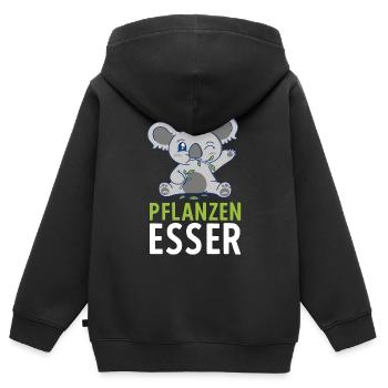 Pflanzenfresser Koalabär Eukalyptus Koala - Kinder Premium Organic Zip Hoodie - Schwarz - Hinten - AI Model Kid Male (0cm)