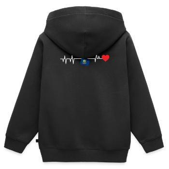 Idaho - Sweat Premium à capuche zippé enfant bio - noir - Dos - AI Model Kid Male (0cm)