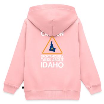 Idaho - Kinder Premium Organic Zip Hoodie - Rosa - Hinten - AI Model Kid Female (0cm)