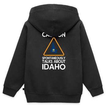 Idaho - Sweat Premium à capuche zippé enfant bio - noir - Dos - AI Model Kid Male (0cm)