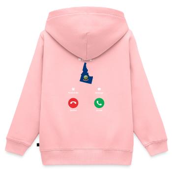 Idaho - Kinder Premium Organic Zip Hoodie - Rosa - Hinten - AI Model Kid Female (0cm)