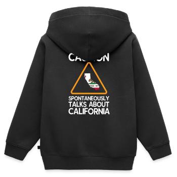 Kalifornien - Kinder Premium Organic Zip Hoodie - Schwarz - Hinten - AI Model Kid Male (0cm)