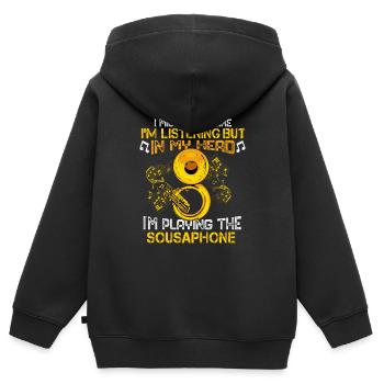 Sousaphon Geschenk Orchester Big Band Sousaphon - Kinder Premium Organic Zip Hoodie - Schwarz - Hinten - AI Model Kid Male (0cm)