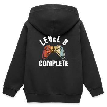 Geburtstag Junge 8 Jahre Shirt Gamer Gaming Level - Kinder Premium Organic Zip Hoodie - Schwarz - Hinten - AI Model Kid Male (0cm)