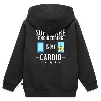 Software Engineering Software Engineering Engineer - Kids Premium Organic Zip-up Hoodie - black - Back - AI Model Kid Male (0cm)