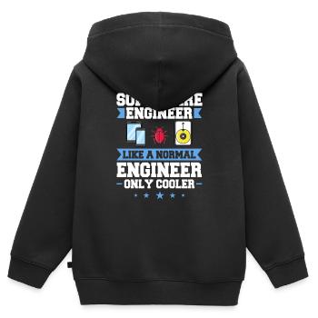 Software Engineering Software Engineering Engineer - Kids Premium Organic Zip-up Hoodie - black - Back - AI Model Kid Male (0cm)