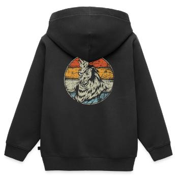 Rooster - Kids Premium Organic Zip-up Hoodie - black - Back - AI Model Kid Male (0cm)