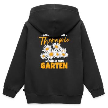 Andere gehen zur Therapie ich gehe in meinen - Kinder Premium Organic Zip Hoodie - Schwarz - Hinten - AI Model Kid Male (0cm)