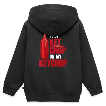 Ich Lege Ketchup Auf Meinen Ketchup - Kinder Premium Organic Zip Hoodie - Schwarz - Hinten - AI Model Kid Male (0cm)