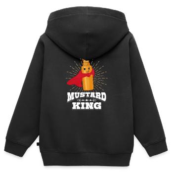 Senf König Geschenk - Kinder Premium Organic Zip Hoodie - Schwarz - Hinten - AI Model Kid Male (0cm)