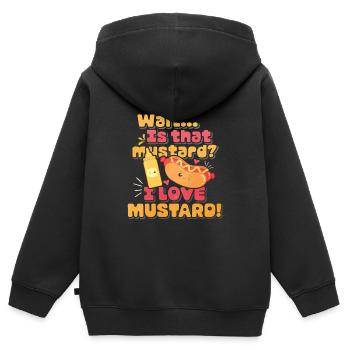 Mustard Morning Gift - Kids Premium Organic Zip-up Hoodie - black - Back - AI Model Kid Male (0cm)