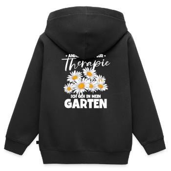 Andere gehen zur Therapie ich gehe in meinen - Kinder Premium Organic Zip Hoodie - Schwarz - Hinten - AI Model Kid Male (0cm)
