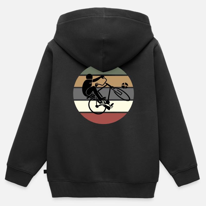 Balle de cyclisme - Sweat Premium à capuche zippé enfant bio - noir