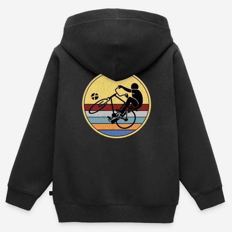 Joueurs de ballon cycliste - Sweat Premium à capuche zippé enfant bio - noir