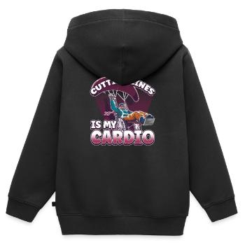Handicap Wheelchair Design for an Amputation - Kids Premium Organic Zip-up Hoodie - black - Back - AI Model Kid Male (0cm)