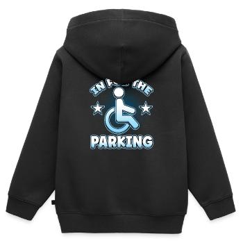 Handicap Wheelchair Design for an Amputation - Kids Premium Organic Zip-up Hoodie - black - Back - AI Model Kid Male (0cm)