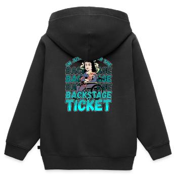 Handicap Wheelchair Design for an Amputation - Kids Premium Organic Zip-up Hoodie - black - Back - AI Model Kid Male (0cm)