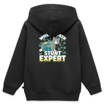 Handicap Wheelchair Design for an Amputation - Kids Premium Organic Zip-up Hoodie - black - Back - AI Model Kid Male (0cm)