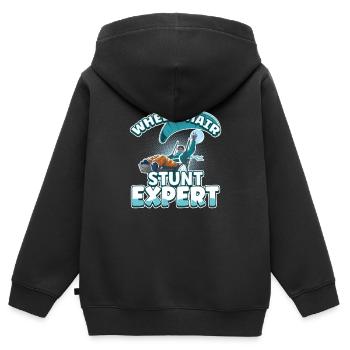 Handicap Wheelchair Design for an Amputation - Kids Premium Organic Zip-up Hoodie - black - Back - AI Model Kid Male (0cm)
