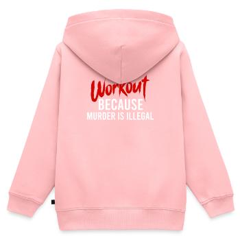 Bodybuilding Powerlifting Weightlifting Fitness - Kids Premium Organic Zip-up Hoodie - rose - Back - AI Model Kid Female (0cm)