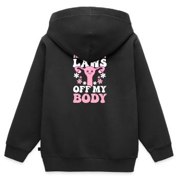 Roe v Wade Pro Choice Keep Your Laws Off My Body - Kids Premium Organic Zip-up Hoodie - black - Back - AI Model Kid Male (0cm)
