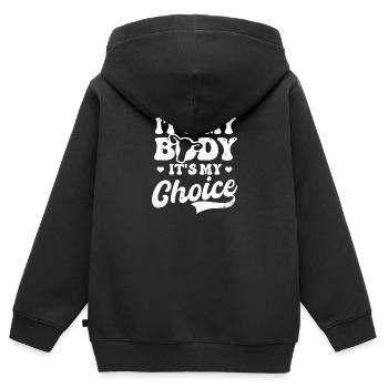 Roe v Wade Pro Choice C’est mon corps et mon choix - Sweat Premium à capuche zippé enfant bio - noir - Dos - AI Model Kid Male (0cm)