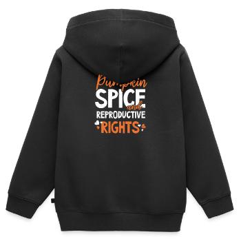 Roe v Wade Pro Choice Pumpkin Spice Reproductive - Kids Premium Organic Zip-up Hoodie - black - Back - AI Model Kid Male (0cm)