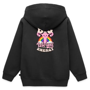 Roe v Wade Pro Choice Big Uterus Energy Rainbow - Kids Premium Organic Zip-up Hoodie - black - Back - AI Model Kid Male (0cm)