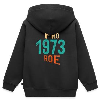 Pro 1973 Rogen - Kinder Premium Organic Zip Hoodie - Schwarz - Hinten - AI Model Kid Male (0cm)