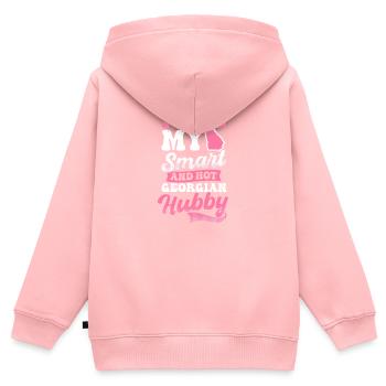 Georgia Peach Aime mon Smart Hot Hubby - Sweat Premium à capuche zippé enfant bio - rose - Dos - AI Model Kid Female (0cm)