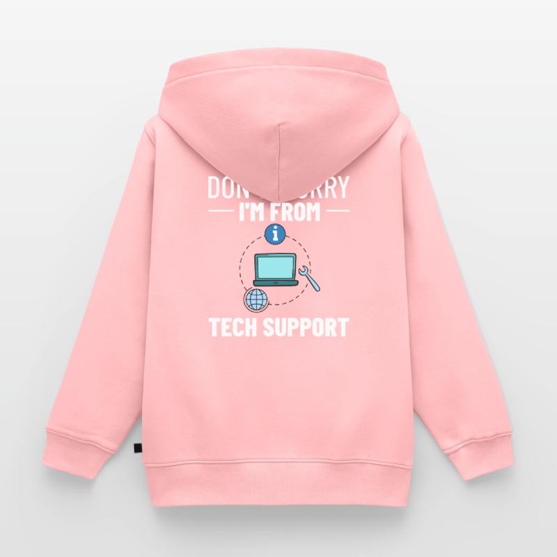 Tech Support IT Technical Assistance Helpdesk Kids Premium Organic Zip-up Hoodie