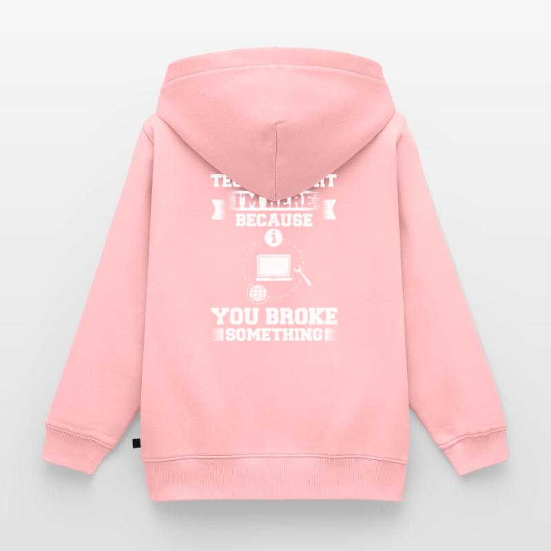 Tech Support IT Technical Assistance Helpdesk Kids Premium Organic Zip-up Hoodie