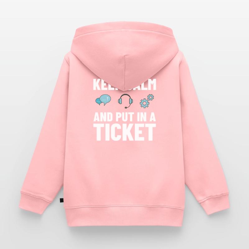 Tech Support IT Technical Assistance Helpdesk Kids Premium Organic Zip-up Hoodie