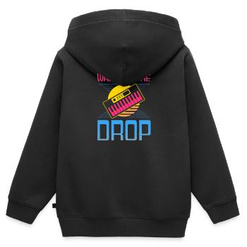 EDM Rave Techno 80s Wait For Drop - Kids Premium Organic Zip-up Hoodie - black - Back - AI Model Kid Male (0cm)