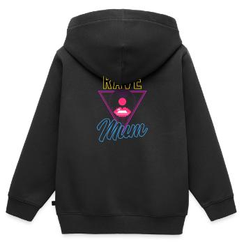 EDM Rave Techno 80s Rave Mama - Kinder Premium Organic Zip Hoodie - Schwarz - Hinten - AI Model Kid Male (0cm)