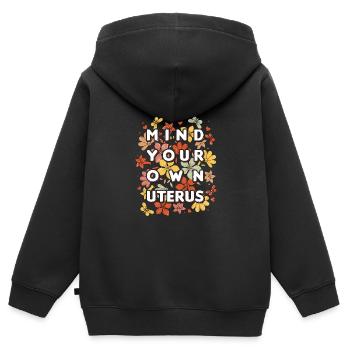 Denken Sie Um Ihren Eigenen Gebärmutter - Kinder Premium Organic Zip Hoodie - Schwarz - Hinten - AI Model Kid Male (0cm)