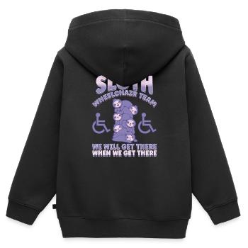 Handicap Wheelchair Design for an Amputation - Kids Premium Organic Zip-up Hoodie - black - Back - AI Model Kid Male (0cm)