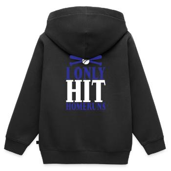 Je n’ai frappé que des homeruns 3 - Sweat Premium à capuche zippé enfant bio - noir - Dos - AI Model Kid Male (0cm)