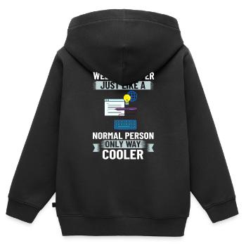 Web Development Web Developer Developer Manager - Kids Premium Organic Zip-up Hoodie - black - Back - AI Model Kid Male (0cm)