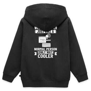 Web Development Web Developer Developer Manager - Kids Premium Organic Zip-up Hoodie - black - Back - AI Model Kid Male (0cm)