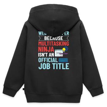 Web Development Web Developer Developer Manager - Kids Premium Organic Zip-up Hoodie - black - Back - AI Model Kid Male (0cm)