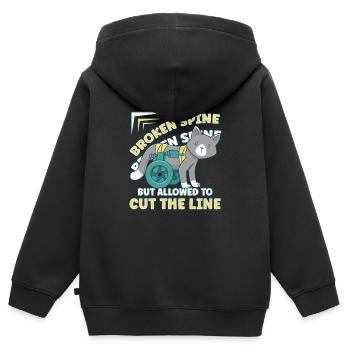 Handicap Wheelchair Design for an Amputation - Kids Premium Organic Zip-up Hoodie - black - Back - AI Model Kid Male (0cm)