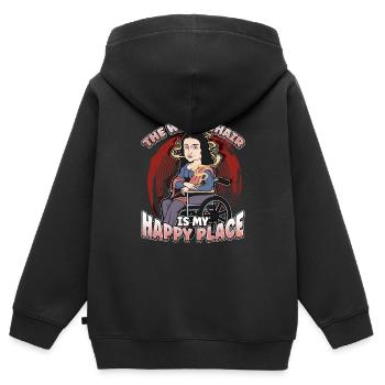 Handicap Wheelchair Design for an Amputation - Kids Premium Organic Zip-up Hoodie - black - Back - AI Model Kid Male (0cm)