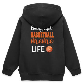 Meme Oma Von Basketballspieler Basketball Meme - Kinder Premium Organic Zip Hoodie - Schwarz - Hinten - AI Model Kid Male (0cm)